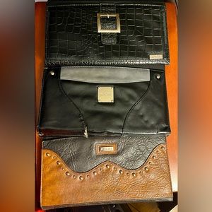 Lot of 3 Miche Classic magnetic pocketbook purse shell/cover, black brown gray